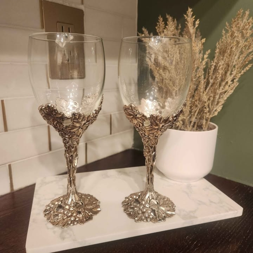 Elegant Silver Wine Glasses